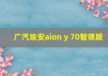 广汽埃安aion y 70智领版